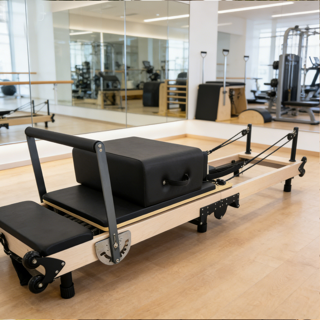 Pilates & Yoga Vida - Multifunctional Foldable Maple Pilates Reformer, Portable