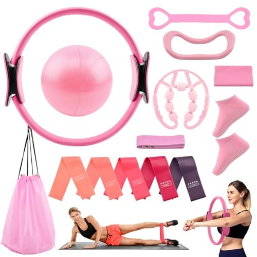 Pilates Yoga Ball Workout - Pilates Essentials Kit for Women, 14