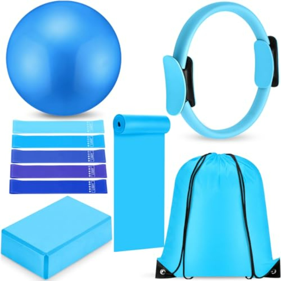 Pilates Yoga Ball Workout - 10 Pcs Pilates Ring Blocks Set