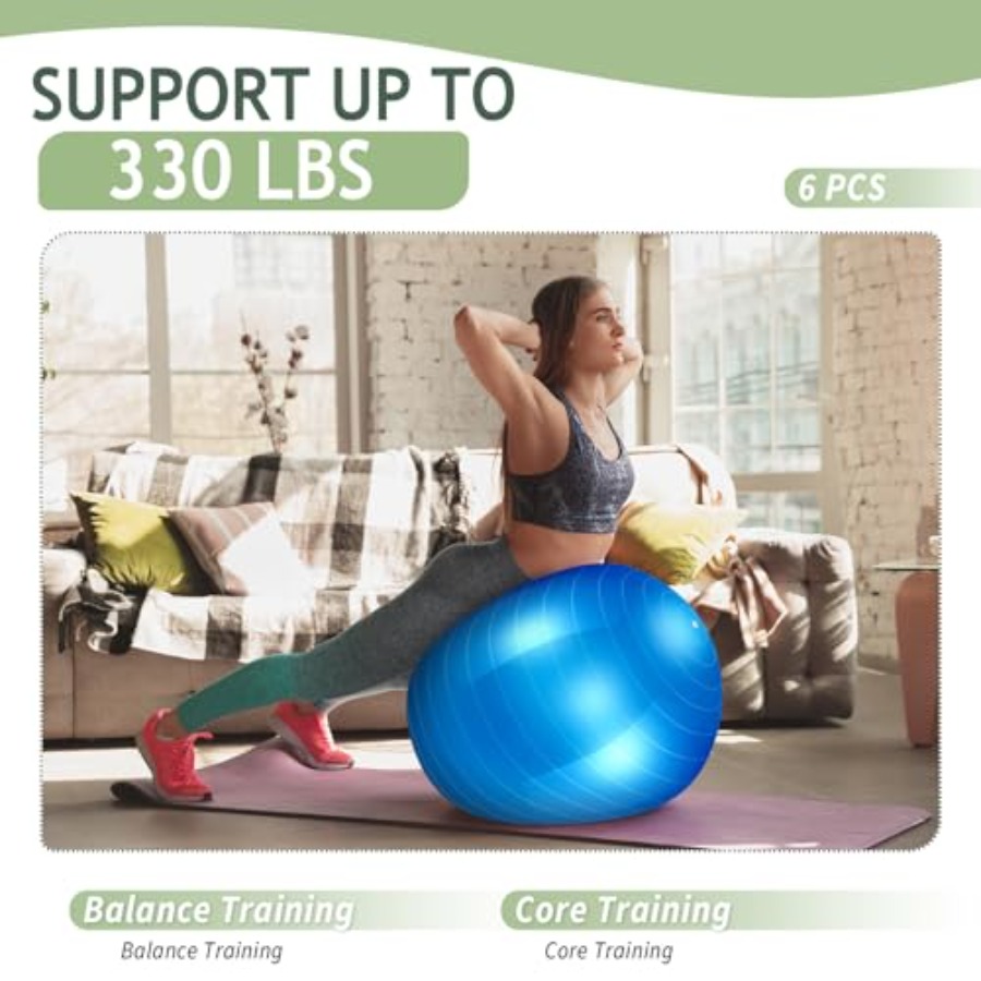 6 Pack Exercise Ball Bulk Infl – Pilates Yoga Ball Workout Bewertung und Preis