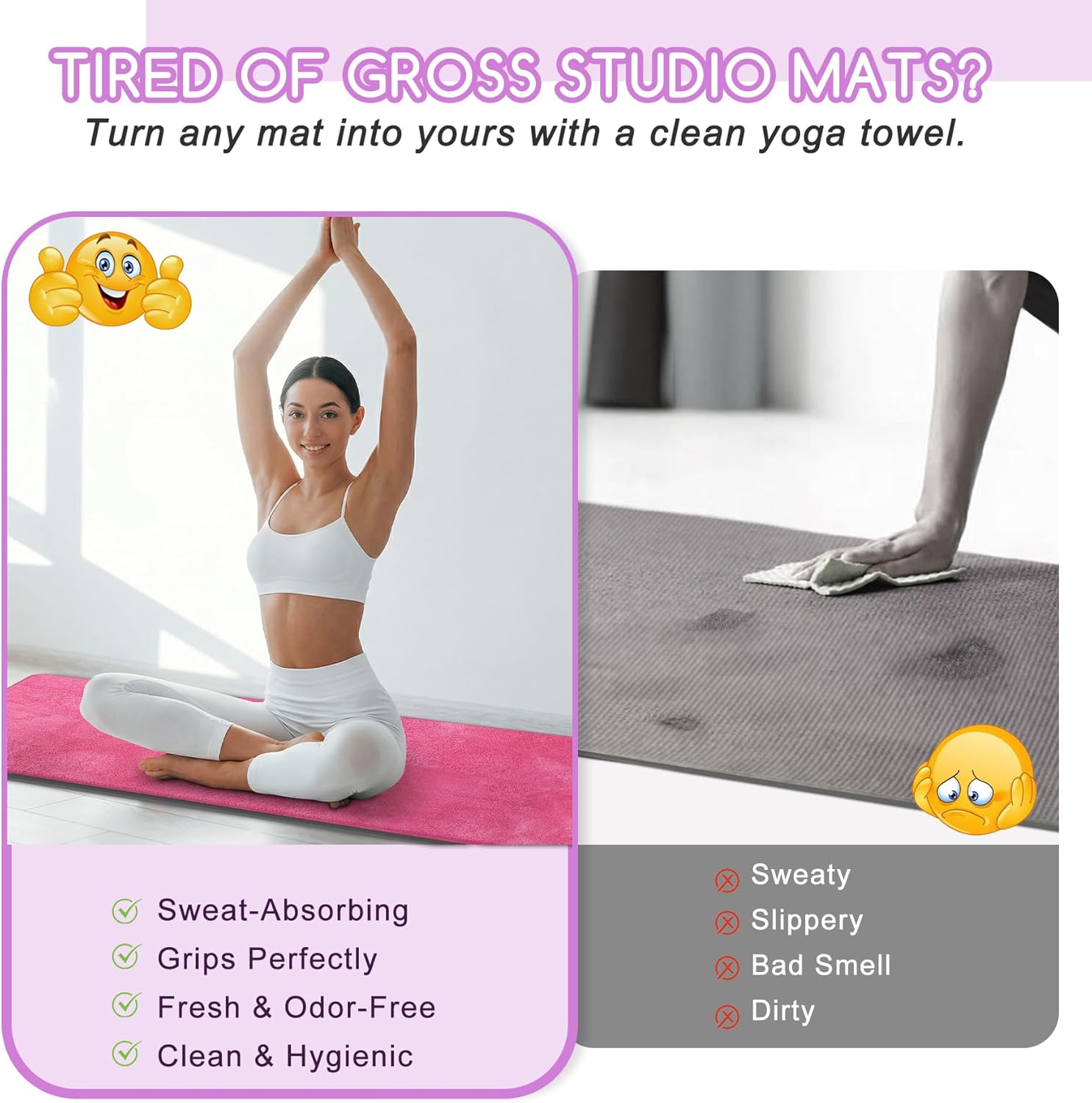 Yoga Mat Towel, Extra Thick 60 – Pilates Yoga Mat Thickness Bewertung und Preis
