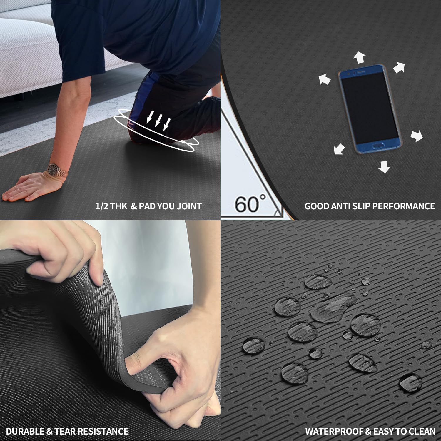Extra Thick TPE Yoga Mat 6'x4' – Pilates Yoga Mat Thickness Bewertung und Preis